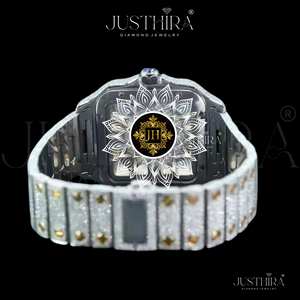 Reloj de Lujo Premium con Diamantes Moissanite, Acero Inoxidable, Esfera Analógica, Diseño Moderno, Brillo Radiante, Resistente, Premium India - Product Image 2