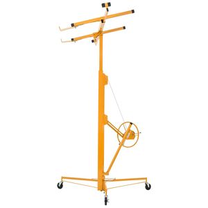 Sollevatore per Cartongesso da 16 Piedi, Capacità 150 Libbre, Braccio Telescopico Regolabile, Ruote Bloccabili, per Costruzioni - Product Image 1