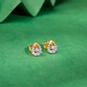 Pendientes de Diamantes con Diseño Personalizado de Alta Calidad en Oferta, Joyería de Acero Inoxidable de Lujo Estilo Hip Hop para Mujer, para Fiestas - Product Image 1