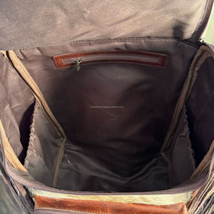 Nueva mochila de pañales de cuero de vaca hecha a mano de lujo personalizada, mochila de viaje multifuncional de cuero genuino al por mayor - Product Image 6