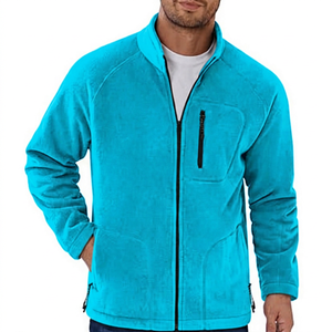Veste polaire homme vert olive, entièrement zippée, col montant, décontractée, pour l'hiver, respirante, coupe-vent, en polyester, coupe droite - Product Image 3
