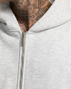 Sudadera con capucha extragrande plateada personalizada para hombre, de algodón grueso con forro polar, de alta calidad, estilo casual urbano. - Product Image 3