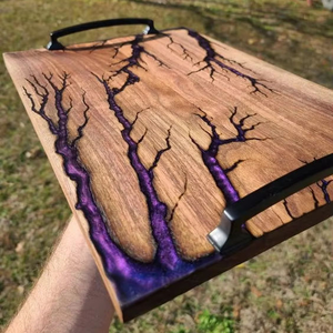 Handmade Wood <b>Cheese</b> Board with Epoxy Resin Cutting Board Charcuterie Boards and Serving Tray Gift for Kitchen - Product Image 6