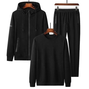 Sudadera con capucha y cremallera frontal para hombre, ropa deportiva masculina con cremallera frontal de tendencia, pantalones con bolsillos y capucha - Product Image 4