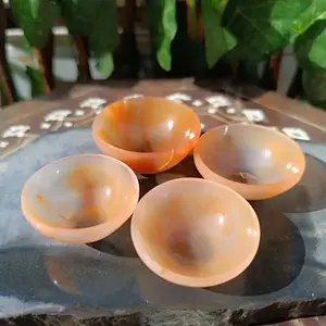 Bol décoratif de luxe poli miroir, bol en pierre finition mate, bol sculpté massif, décor en pierre de qualité supérieure - Product Image 1