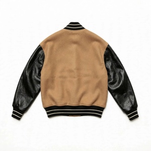Veste universitaire personnalisée en laine avec manches en similicuir, vêtement d'extérieur décontracté pour l'hiver, design unisexe, fermeture à boutons pression, col côtelé - Product Image 2