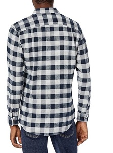 Camisa de franela a cuadros de algodón informal de manga larga personalizada para hombre, camisa de franela a cuadros informal de manga larga extragrande y gruesa personalizada para hombre - Product Image 3