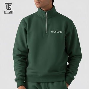เสื้อสเวตเชิ้ตผู้ชายสั่งทำพิเศษสำหรับฤดูหนาว ผ้าฝ้าย 100% หนานุ่ม คอกลม ซิปหน้า ทรงโอเวอร์ไซส์ กันลม ปักลาย - Product Image 5