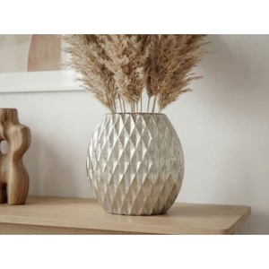 Vase de table moderne en métal avec motif diamant, fait main, pour décoration intérieure - Product Image 4