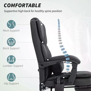 Sedia da Ufficio Comoda in Pelle Sintetica PU con Meccanismo di Regolazione Manuale, Nessuna Spedizione nei Fine Settimana - Product Image 5