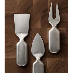 ชุดเครื่องตัดและกระจายชีสขัดเงาสีเงินเคลือบทำจากสเตนเลสสตีลมีที่จับแบบใหม่แบนหนา - Product Image 1