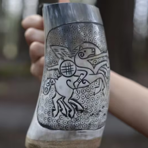 Nouvelle Tasse à Boire en Corne de Buffle de Style Religieux Écologique, Artisanale, Polie, Personnalisable, Décoration d'Intérieur - Product Image 1