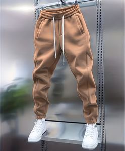 Men's Solid Color Cotton Corduroy Heavyweight Quick Dry Breathable Joggers Plus Size Loose Fit Drawstring Waist Casual - Product Image 3