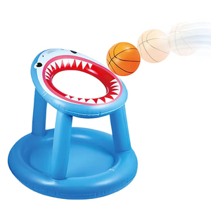Structure gonflable de basket-ball en forme de requin pour piscine extérieure - Product Image 1