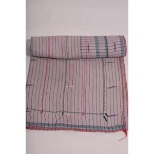 ผ้าห่มกันธากุดรีผ้าฝ้ายอินเดีย ทำมือ สไตล์โบโฮ วินเทจ ผ้าคลุมเตียง ผ้าห่มสองด้าน ไอเดียตกแต่ง - Product Image 4