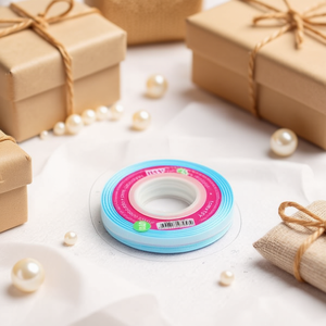 Ruban gros-grain Ilan 15Y 1,0 cm bleu ciel pour artisanat et emballage cadeau - Product Image 2