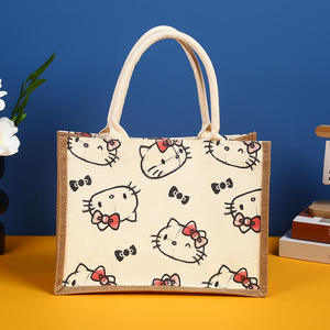 Heavy Duty <b>Jute</b> Eco <b>Shopper</b> <b>Bag</b> with Wide Base for Bulk Shopping - Product Image 5