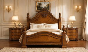 Base de Cama King Size de Estilo Tradicional, Madera de Caoba Indonesia Antigua, Artesanía en Madera Sólida, Detalles Tallados a Mano, Ecológica y Duradera - Product Image 4