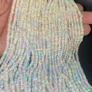 Excelente fuego etíope ópalo Rondelle cuentas piedras preciosas lisas naturales para la fabricación de joyas - Product Image 1