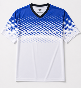 Camiseta de Golf Personalizada de Alta Calidad para Hombre, Cuello en V, Poliéster/Algodón, Absorbente de Humedad, Impresión por Sublimación - Venta al Por Mayor - Product Image 1