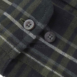 Chemise en flanelle pour homme en tissu tricoté brossé personnalisable, à carreaux, boutonnée, manches longues, coupe classique, séchage rapide, respirante, écologique - Product Image 3