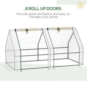 Mini Serra Portatile per Giardino Esterno 6 X 3 X 3 con Grandi Porte con Cerniera e Copertura UV/PE Bianca - Product Image 6