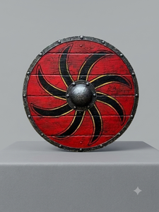 Nuevo escudo redondo Viking Premium de acero y madera de 24 pulgadas con acabado con recubrimiento en polvo, logotipo personalizado, LARP, venta al por mayor, OEM - Product Image 6