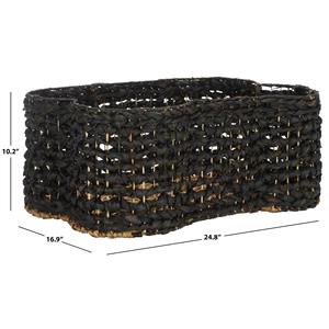 Cesta negra de jacinto de agua tejida con forma de hueso, hecha a mano, para almacenamiento, venta al por mayor, ecológica, fabricada en Vietnam - Product Image 3