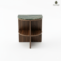 Table d'appoint gonflable moderne et confortable avec plateau en marbre vert, meuble de chambre, étagère de rangement, écologique, pour salon et hôtel