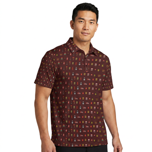 Polo de Manga Corta para Hombre con Diseño Estampado, 100% Poliéster, Tejido Transpirable, Estilo Casual - Product Image 3
