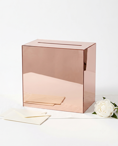 Boîte à vœux et boîte à cartes de mariage personnalisée en acrylique de 3 mm avec serrure, porte-cartes de mariage personnalisé avec logo - Product Image 5