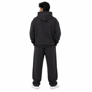 Conjunto de Sudadera con Capucha y Pantalones Deportivos Unisex Personalizados, Estilo Holgado, Felpa Gruesa, Ropa Urbana, Corte Cuadrado, 100% Algodón, OEM, ODM - Product Image 3