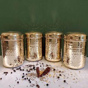 Export Quality Handmade Hammered Copper Canister Set with Lid, Kitchen Storage <b>Jars</b> for Coffee Tea Sugar, Premium Copperware - Product Image 5