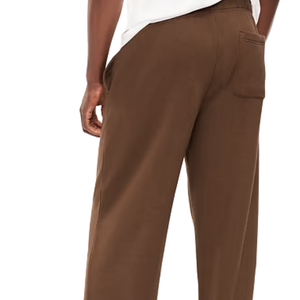 Pantalon de survêtement en molleton marron pour homme, coupe ample, jambe large, taille à cordon, décontracté, personnalisable avec logo, style streetwear, OEM - Product Image 4