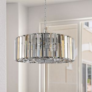 Elegante Lampadario a Sospensione Moderno in Cristallo da 17 Pollici con Finitura Cromata - per Soggiorno, Camera da Letto o Sala da Pranzo - Product Image 1
