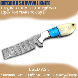 Cuchillo de Caza y Camping de Acero de Damasco Hecho a Mano, Personalizado, de Alta Calidad al Mejor Precio, Estilo Vaquero Occidental, para Ranchos, Uso Diario (EDC) - Product Image 5