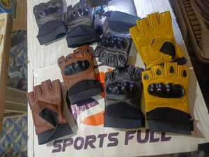 Half Finger Leather Gym <b>Gloves</b> <b>Weight</b> Lifting Unisex Fasten Closure Breathable Adjustable Wrist Strap Wrist Support Fitness - Product Image 1