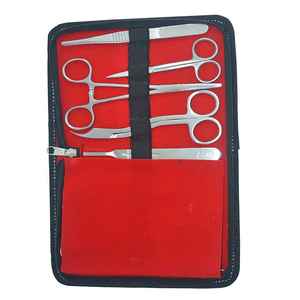 Ensemble de 9 instruments chirurgicaux dentaires en acier inoxydable, outils manuels pour chirurgie buccale, classe I, étui rouge, kit d'instruments dentaires - Product Image 6