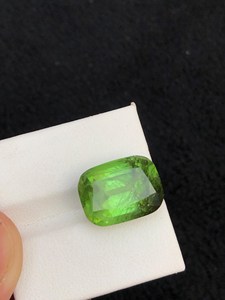 Peridoto Rutilado Natural Certificado por Terceros, Corte Cojín, Verde, Suelto, Raro, con Inclusiones, Excelente Calidad, para Joyería de Rajasthan - Product Image 6