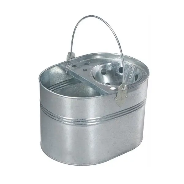Galvanized Mop Bucket Heavy Duty Metal Iron Galvanized Luxury Mop Bucket with Handle for Home Decoration