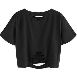เสื้อครอปทรงหลวมสำหรับผู้หญิง เสื้อแฟชั่นโอเวอร์ไซส์ - Product Image 4