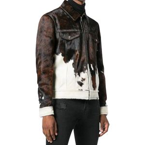 Chaqueta de Cuero Vacuno Estilo Bomber para Hombre, Diseño Clásico de Motociclista, Cierre Asimétrico, Casual, Personalizable - Product Image 2