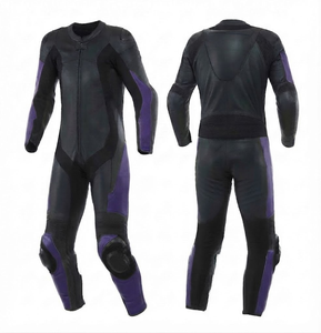 ชุดแข่งรถมอเตอร์ไซค์พรีเมียมหนังวัว/หนังจิงโจ้ พร้อมอุปกรณ์ป้องกัน CE Armor Protection Approved Gear - Product Image 1
