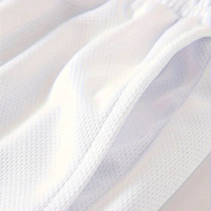 New Arrival Men's Solid Mesh Breathable Quick Dry Double <b>Layer</b> Gym Workout Shorts with Pocket and Elastic Waist White - Product Image 5