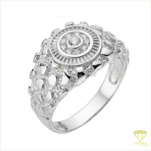 Elegant Lab Grown Diamond 925 Sterling <b>Silver</b> Geometric <b>Ring</b> With Sparkling Statement Design For <b>Men</b> Wholesale Buyers - Product Image 4