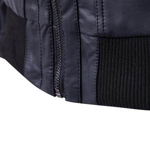 Veste à capuche en PU noir premium avec manches en charbon de bois, gris marine foncé, fermeture éclair, streetwear, vêtements d'extérieur personnalisés OEM - Product Image 3