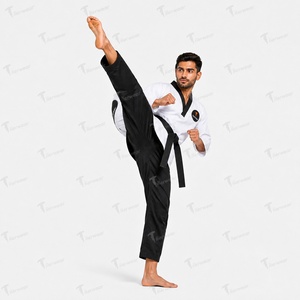 Tenue d'entraînement de Taekwondo Dobok – Ensemble veste et pantalon en tissu léger, respirant et durable, col en V, coupe confortable, personnalisable - Product Image 4