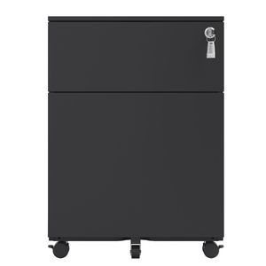 Armadietto Mobile a 2 Cassetti per Documenti Formato Legale/Letter/A4/F4, Completamente Assemblato con Serratura e Ruote per Uso Domestico - Product Image 2