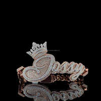 Nouveau nom personnalisé à la mode "Jossy" dernier bracelet à maillons cubains S925 argent or rose et argent deux tons Moissanite Bracelet en diamant
