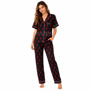Cosh International High Quality low MOQ and <b>cheap</b> price Delta Sigma 2 Piece ladies Nightdress casual 2 piece set Slim Skinny Set - Product Image 1